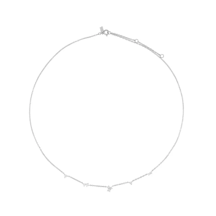 Multi Diamond Cluster Necklace ef collection Necklaces