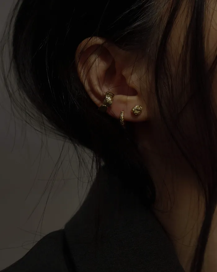 MYJN Earrings Aia Gold Nugget Stud Earrings
