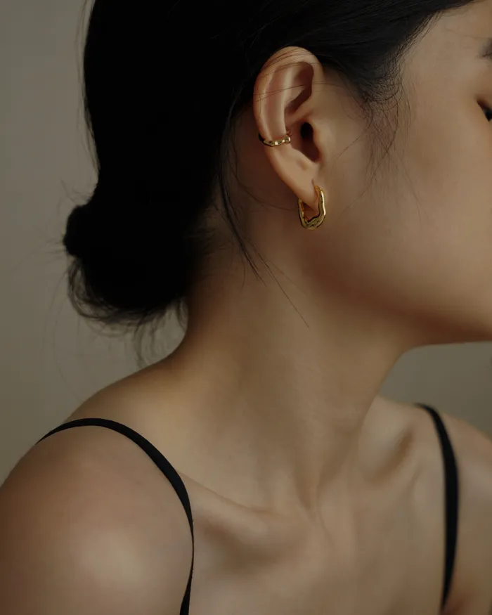 MYJN Una Flat Irregular Hoop Earrings Earrings