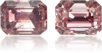 Natural Pink Diamond Rectangle 076 ct set Langerman Diamonds Earrings