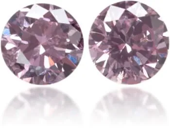 Natural Purple Diamond Round 000 ct set Langerman Diamonds Earrings