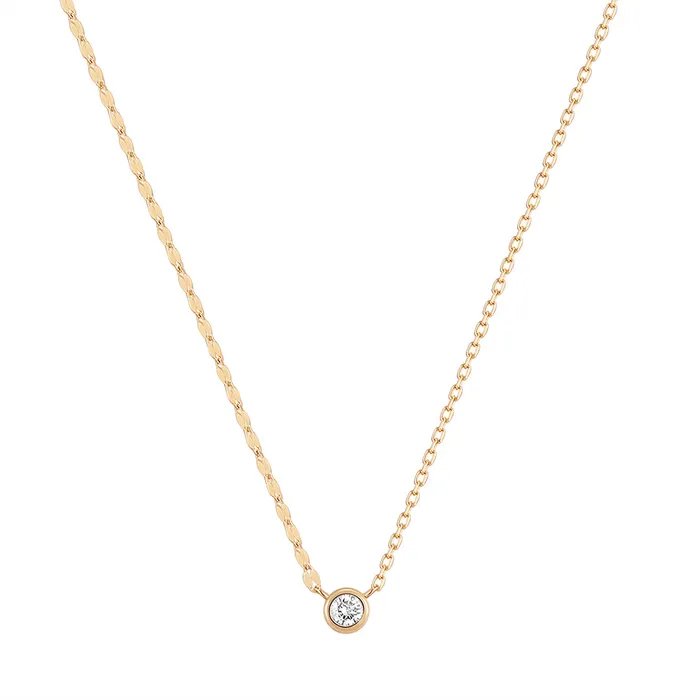 Necklaces AURELIE GI NOLA Diamond Bezel Necklace with Dual Chain