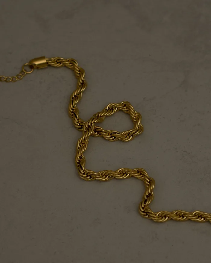 Necklaces Aziza Bold Rope Chain Choker Necklace MYJN