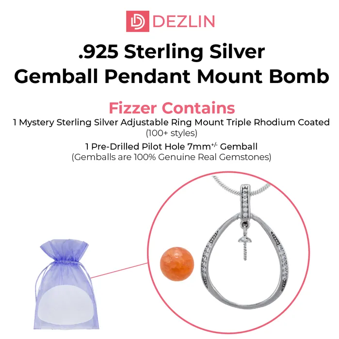 Necklaces DIY Pendant Mount Bomb 925 Sterling Silver Rhodium Coated100 Styles BATH0025DIYPEN