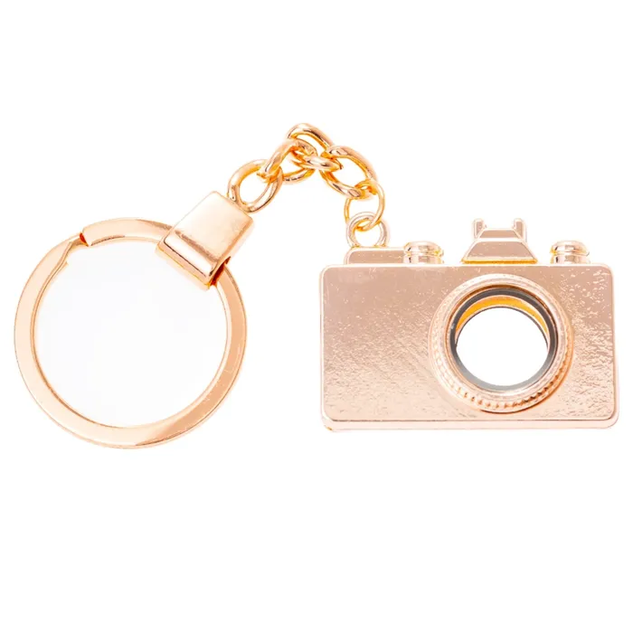 Necklaces Glass Locket Keychain Magnetic Rose Gold Camera JE0249