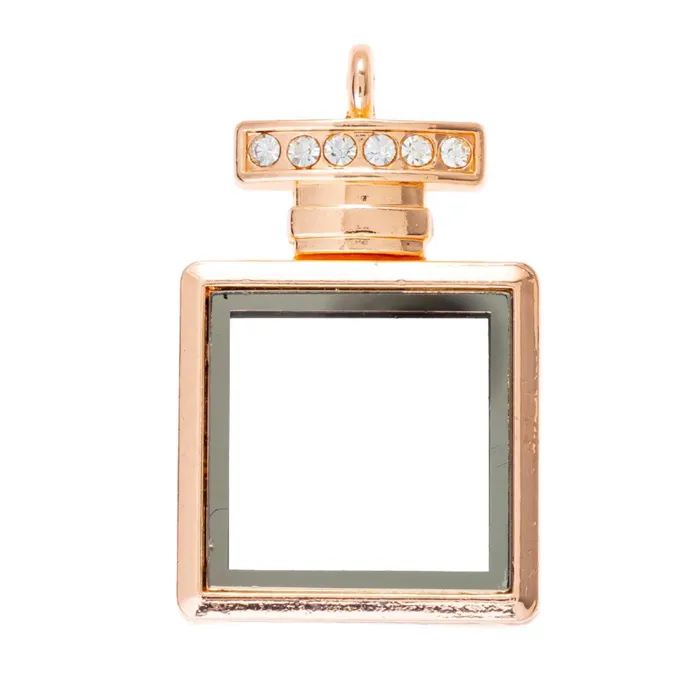 Necklaces JE0225 Glass Locket Pendant Magnetic Rose Gold Perfume Bottle with Chain Necklaces JE0225 Glass Locket Pendant Magnetic Rose Gold Perfume Bottle with Chain