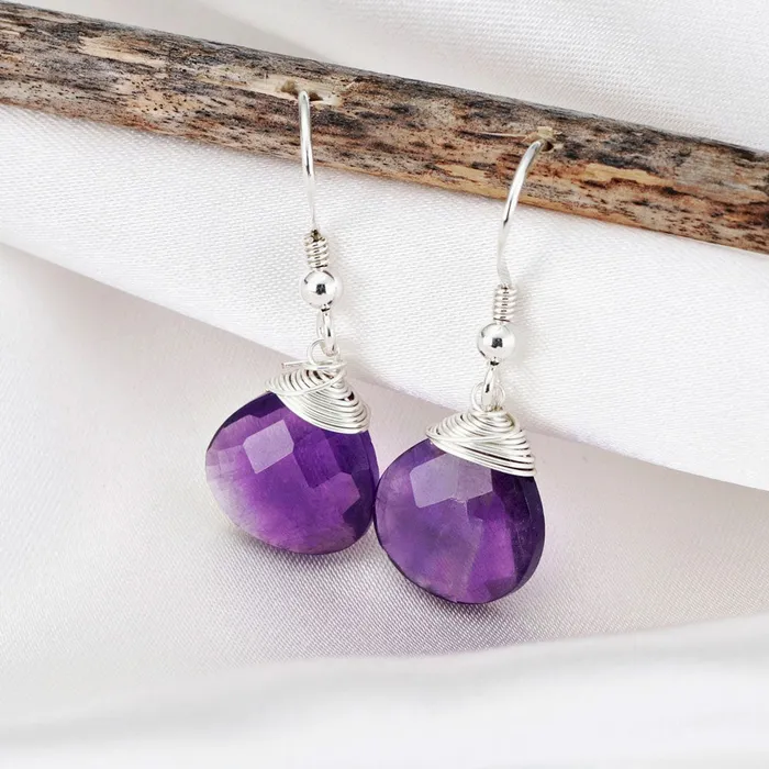 Necklaces MadameLili Amethyst Ohrringe Silber MadameLili