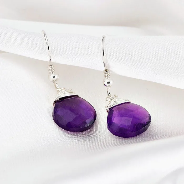 Necklaces MadameLili Amethyst Ohrringe Silber MadameLili