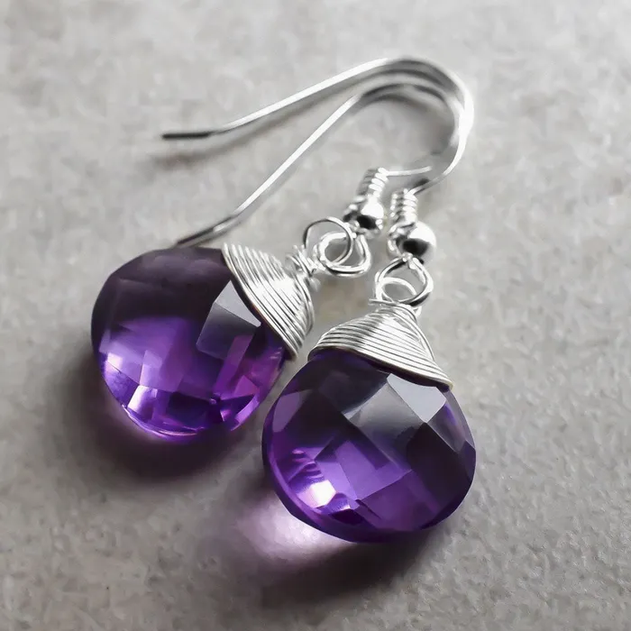 Necklaces MadameLili Amethyst Ohrringe Silber MadameLili