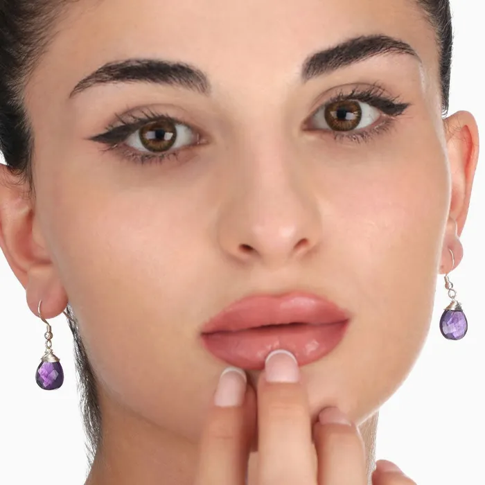Necklaces MadameLili Amethyst Ohrringe Silber MadameLili