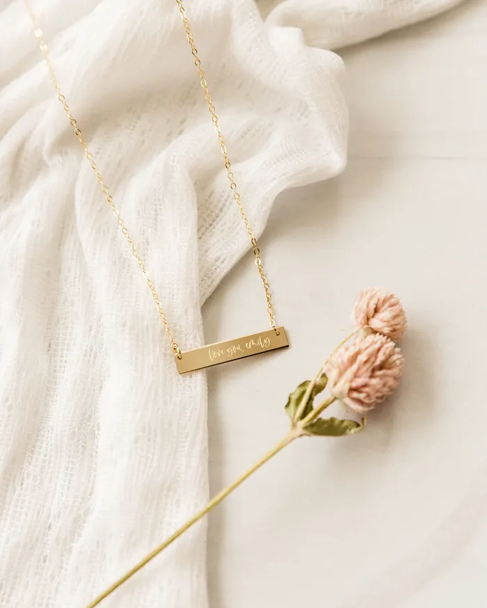 Necklaces Personalized Name Love You Bar Necklace Zen and Zuri