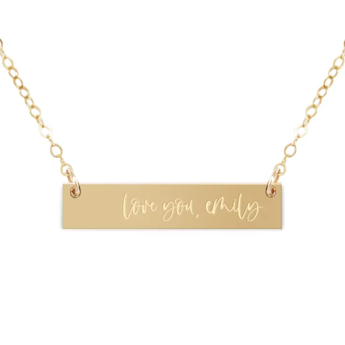 Necklaces Personalized Name Love You Bar Necklace Zen and Zuri