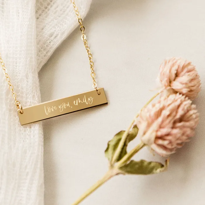 Necklaces Personalized Name Love You Bar Necklace Zen and Zuri