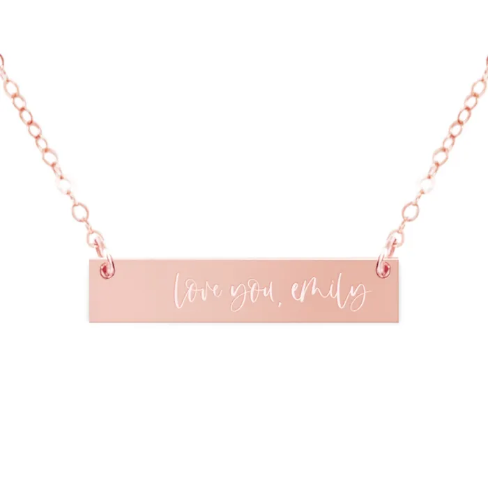 Necklaces Personalized Name Love You Bar Necklace Zen and Zuri