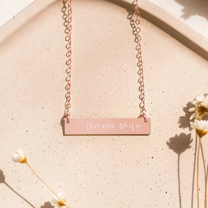 Necklaces Personalized Name Love You Bar Necklace Zen and Zuri