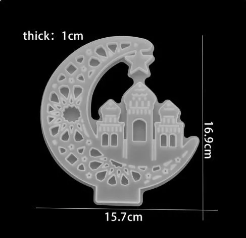 Necklaces Resin Art Hub MoonMahal Shaped Silicone Mold for Resin art