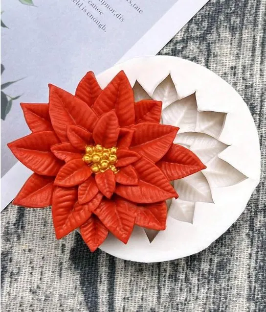 Necklaces RESIN ART HUB Poinsettia Christmas Flower Silicone Mold for Candle Making Necklaces RESIN ART HUB Poinsettia Christmas Flower Silicone Mold for Candle Making