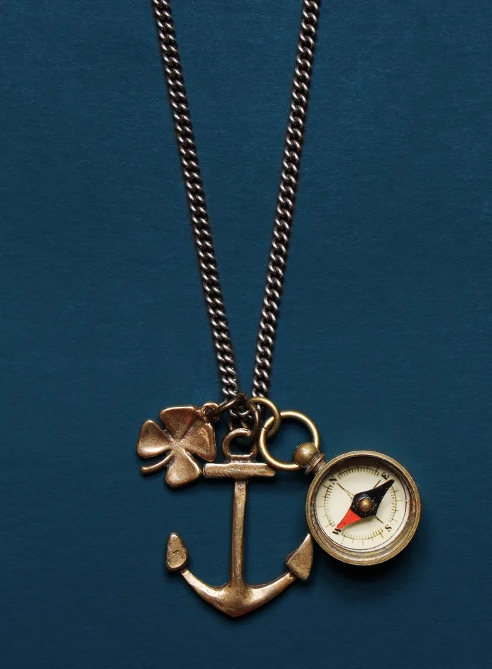 Necklaces We Are All Smith Anchor and Compass Necklace for Men