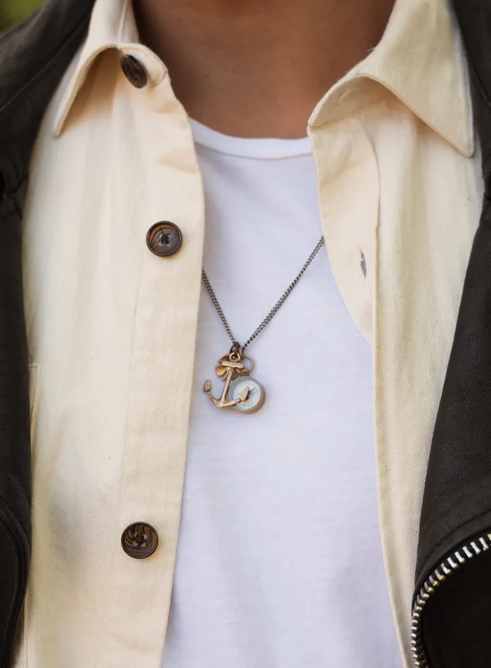 Necklaces We Are All Smith Anchor and Compass Necklace for Men