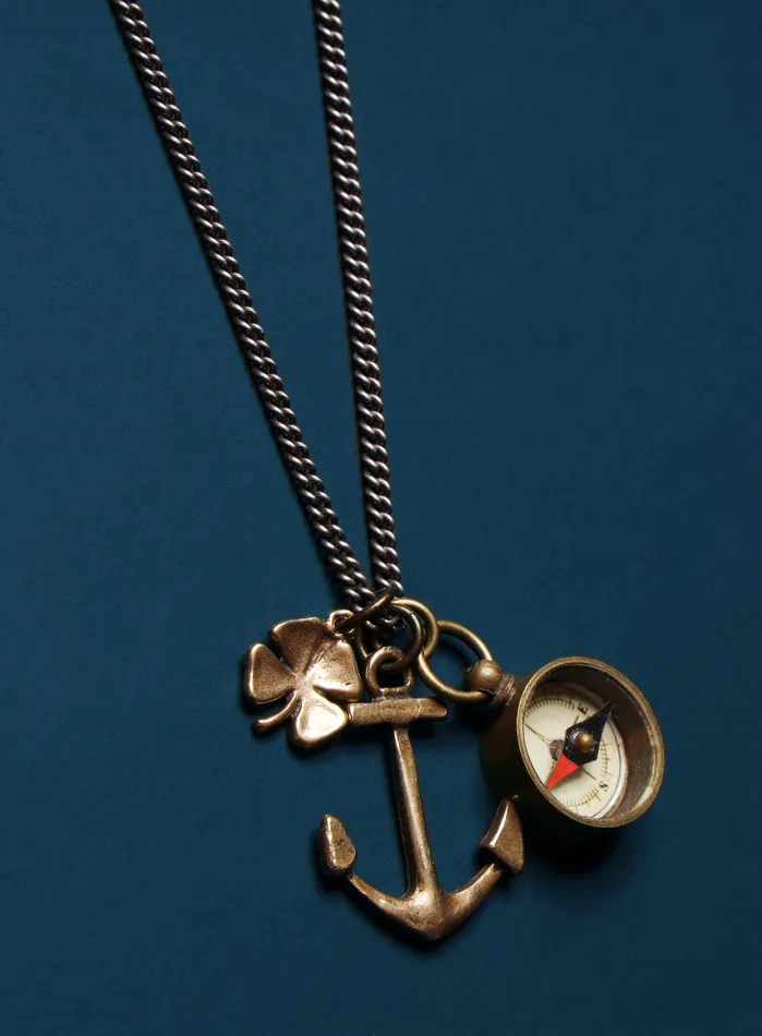 Necklaces We Are All Smith Anchor and Compass Necklace for Men