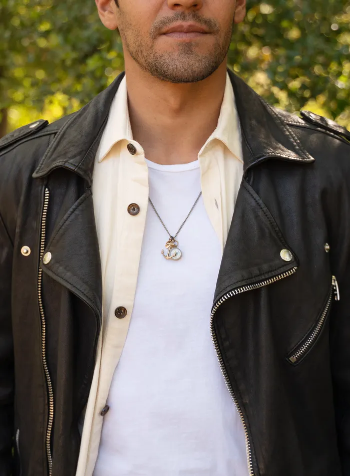 Necklaces We Are All Smith Anchor and Compass Necklace for Men