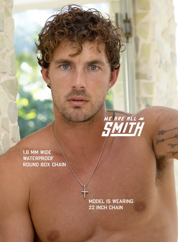 Necklaces WE ARE ALL SMITH Mens Jewelry Clothing 316L Stainless Steel Medium Bamboo Cross Necklace