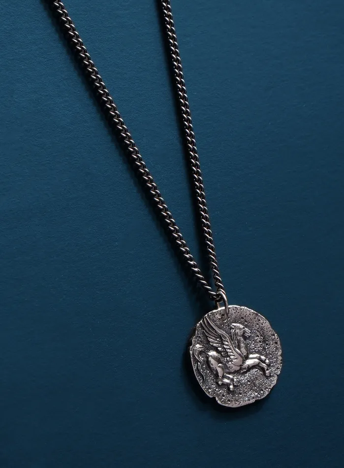 Necklaces WE ARE ALL SMITH Mens Jewelry Clothing 925 Oxidized Sterling Silver Pegasus Horse Necklace Necklaces WE ARE ALL SMITH Mens Jewelry Clothing 925 Oxidized Sterling Silver Pegasus Horse Necklace
