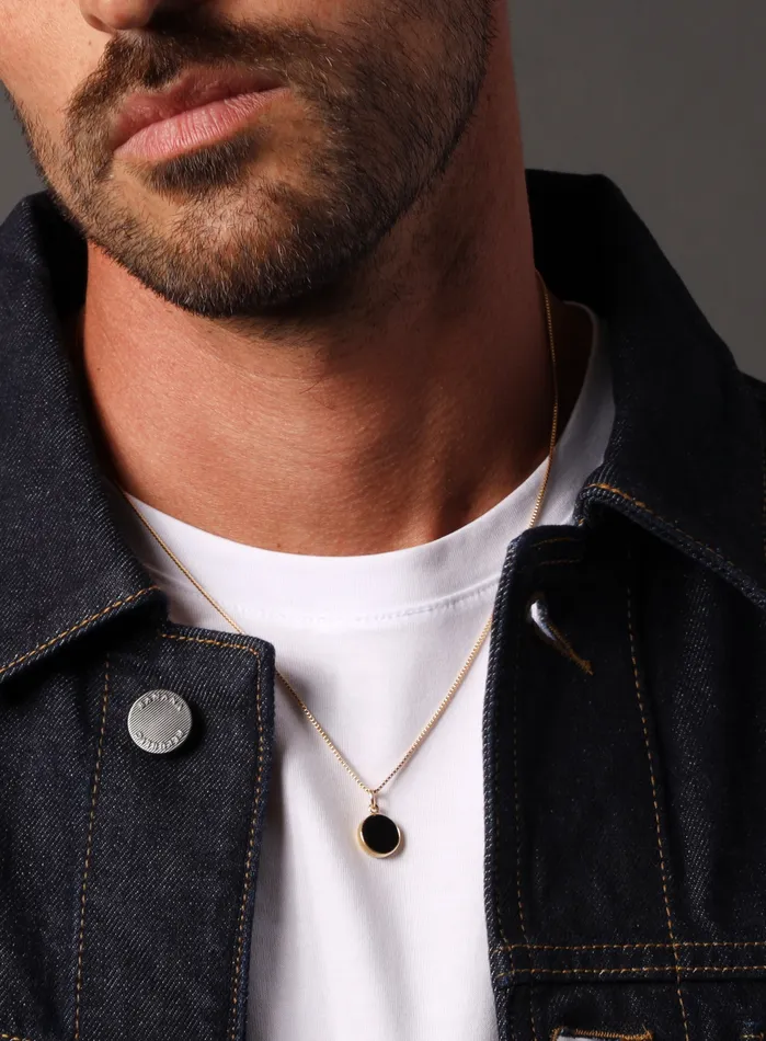 Necklaces WE ARE ALL SMITH Mens Jewelry Clothing Black Onyx Gemstone Necklace