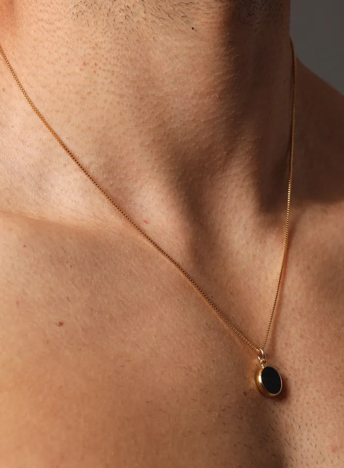 Necklaces WE ARE ALL SMITH Mens Jewelry Clothing Black Onyx Gemstone Necklace