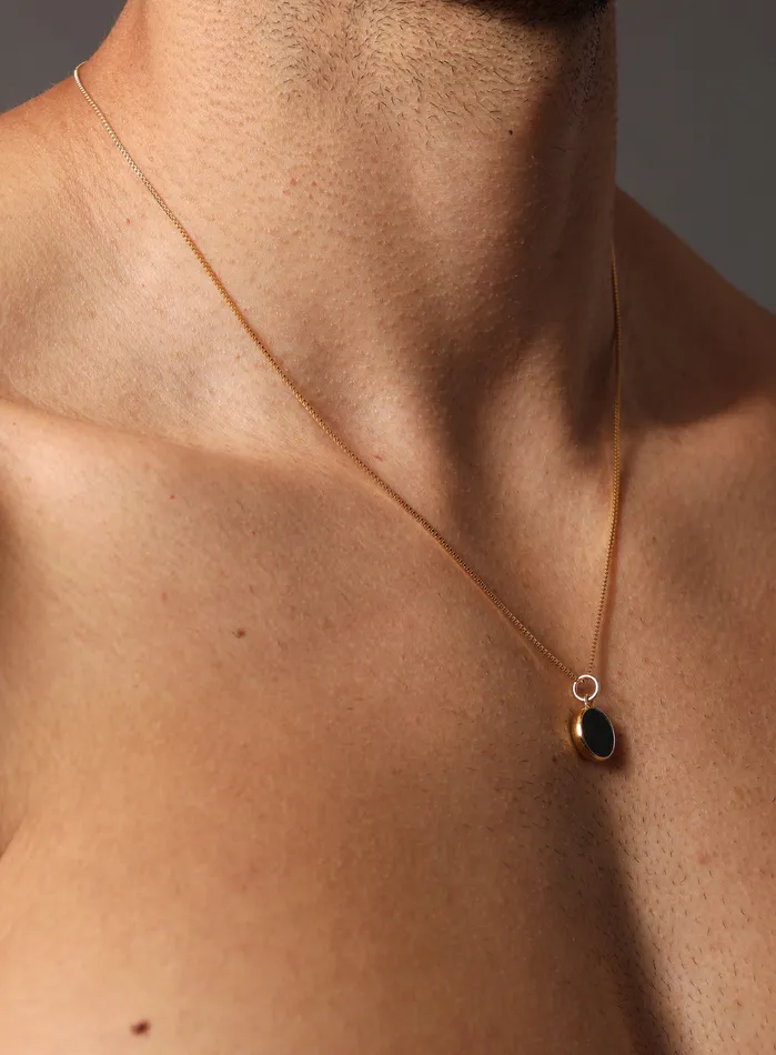 Necklaces WE ARE ALL SMITH Mens Jewelry Clothing Black Onyx Gemstone Necklace