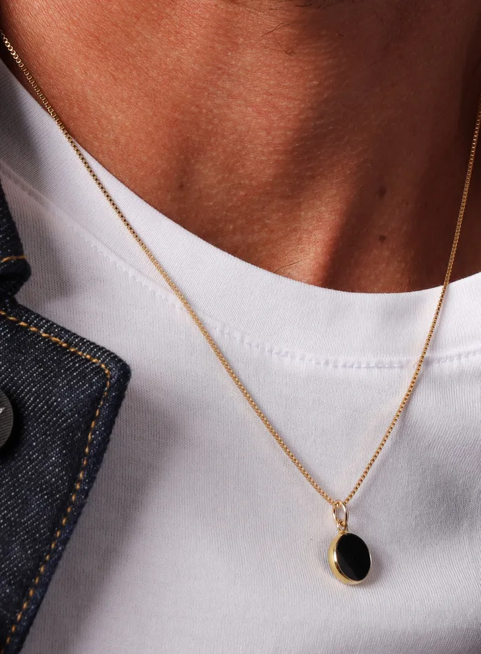 Necklaces WE ARE ALL SMITH Mens Jewelry Clothing Black Onyx Gemstone Necklace