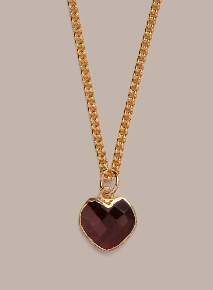 Necklaces WE ARE ALL SMITH Mens Jewelry Clothing Raw Garnet Heart Shaped 14k Gold Filled Pendant Necklace for Men Necklaces WE ARE ALL SMITH Mens Jewelry Clothing Raw Garnet Heart Shaped 14k Gold Filled Pendant Necklace for Men