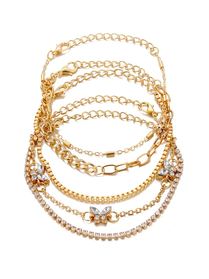 Necklaces Yellow Chimes Combo Bracelets for Women 5 Pcs Gold Plated Chain Bracelet Set for Women and Girls Yellow Chimes Necklaces Yellow Chimes Combo Bracelets for Women 5 Pcs Gold Plated Chain Bracelet Set for Women and Girls Yellow Chimes