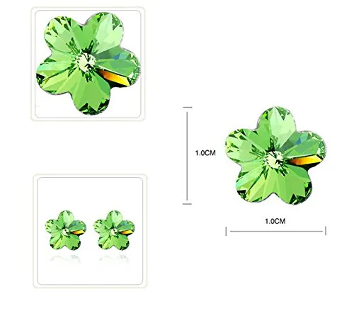 Necklaces Yellow Chimes Crystals from Swarovski Platinum Plated Flower Crystal Earrings for Women and Girls Peridot Yellow Chimes
