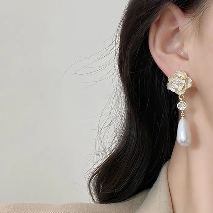 Necklaces Yellow Chimes Earrings for Women 2 Pair Combo of Floral Designed Opal and Pearl Drop Earrings Birthday Gift for Girls and Women Anniversary Gift for Wife Yellow Chimes