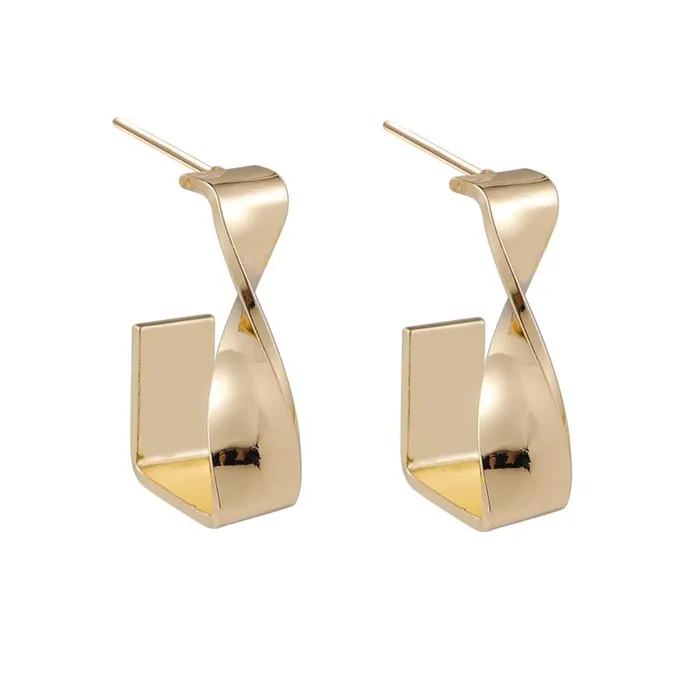 Necklaces Yellow Chimes Earrings for Women and Girls Fashion Golden Drop Earrings Gold Plated Western Style Twisted Drop Earrings Birthday Gift for Girls Women Anniversary Gift for Wife Yellow Chimes