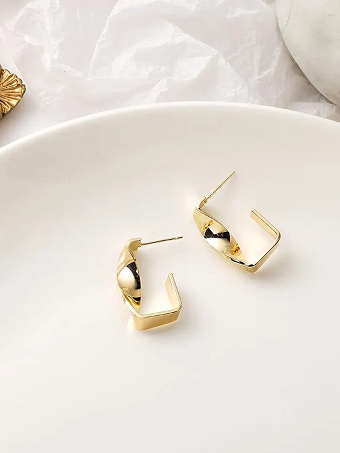 Necklaces Yellow Chimes Earrings for Women and Girls Fashion Golden Drop Earrings Gold Plated Western Style Twisted Drop Earrings Birthday Gift for Girls Women Anniversary Gift for Wife Yellow Chimes