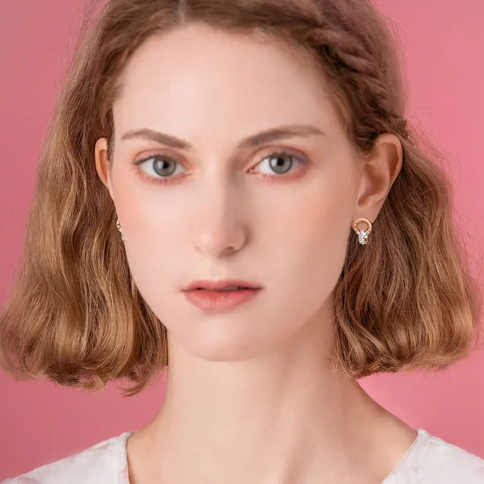 Necklaces Yellow Chimes Earrings for Women Western Rose Gold Plated Stainless Steel Roman Numericals Engraved Crystal Statement Drop Earrings for Women and Girls Yellow Chimes