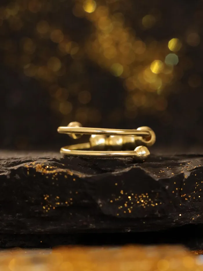 Necklaces Yellow Chimes Gold Plated Beads Ring Adjustable Womens Statement Ring Size 7 Gold Birthday Gift