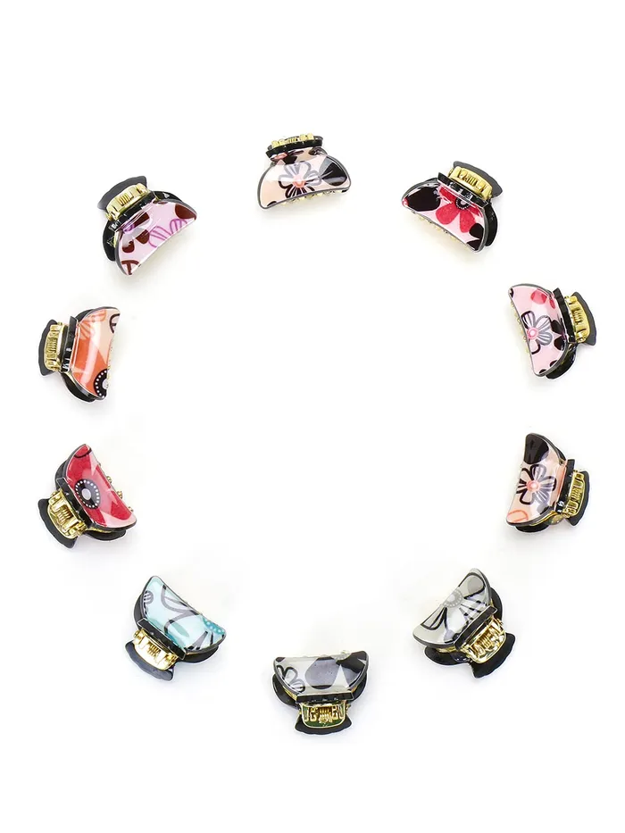 Necklaces Yellow Chimes Hair Clutchers Claw for Women 10 Pcs Hair Claw Clips for Girls Floral Pattern Beautiful Hair Decorative Hair Accessories for Women and Girls Yellow Chimes