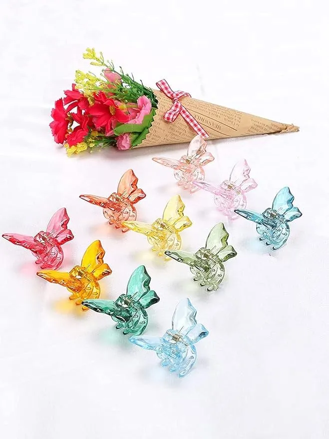 Necklaces Yellow Chimes Kairangi Claw Clips for Women Hair Clutches for Women Set of 10 Pcs Claw Clip Multicolor Butterfly Clips Clutchers for Hair Clear Crystal Effects Hair Decorative Gift for Women Girls