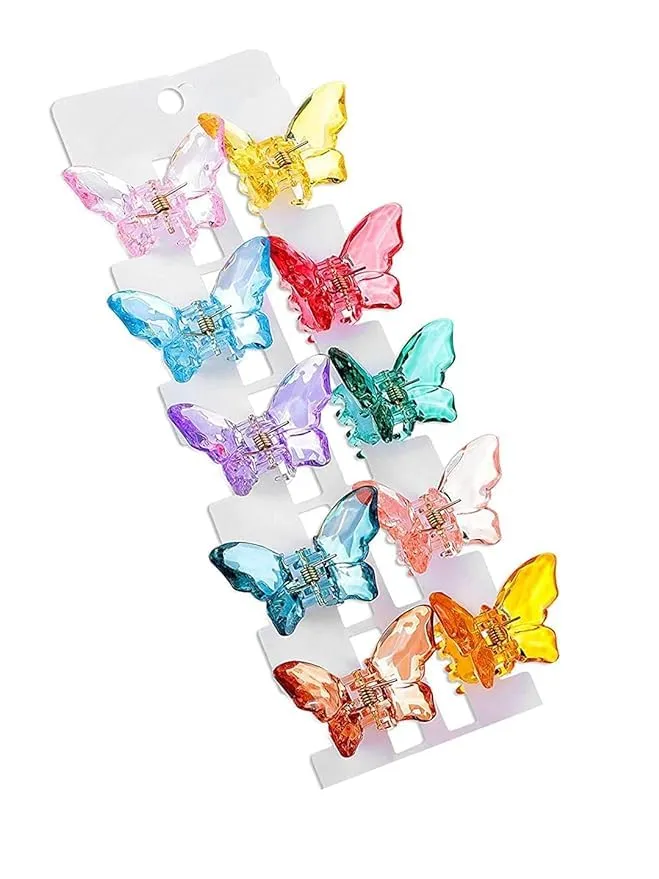 Necklaces Yellow Chimes Kairangi Claw Clips for Women Hair Clutches for Women Set of 10 Pcs Claw Clip Multicolor Butterfly Clips Clutchers for Hair Clear Crystal Effects Hair Decorative Gift for Women Girls