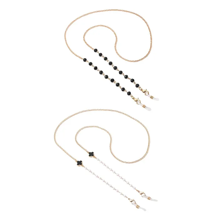 Necklaces Yellow Chimes Sunglasses Chain for Women Eyeglasses Chain Multicolor Beadded Face Mask Chains Sunglasses AccessoriesSunglasses Lanyard for Girls and Women Model4 Yellow Chimes