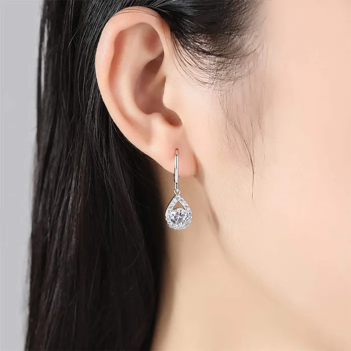 Necklaces Yellow Chimes Yellow Chimes A5 Grade Crystal Drop Silver Plated Earrings for Women Girls