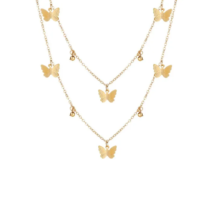 Necklaces Yellow Chimes Yellow Chimes Choker Necklace for Women Butterfly Choker Necklace for Girls Fashion Multilayer Gold Plated Necklace for Women and Girls