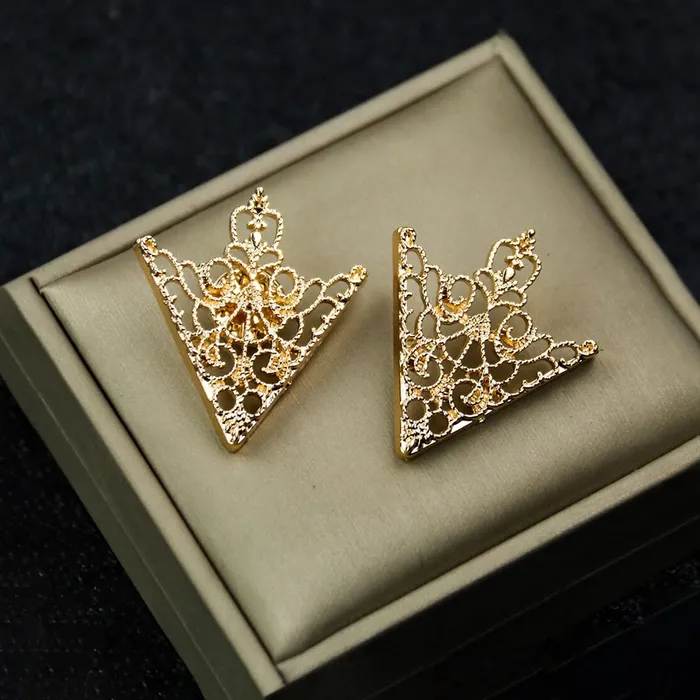 Necklaces Yellow Chimes Yellow Chimes Collar Pins For Women and Men Gold Tone Metal Gril Triangular Collar Pin For Unisex