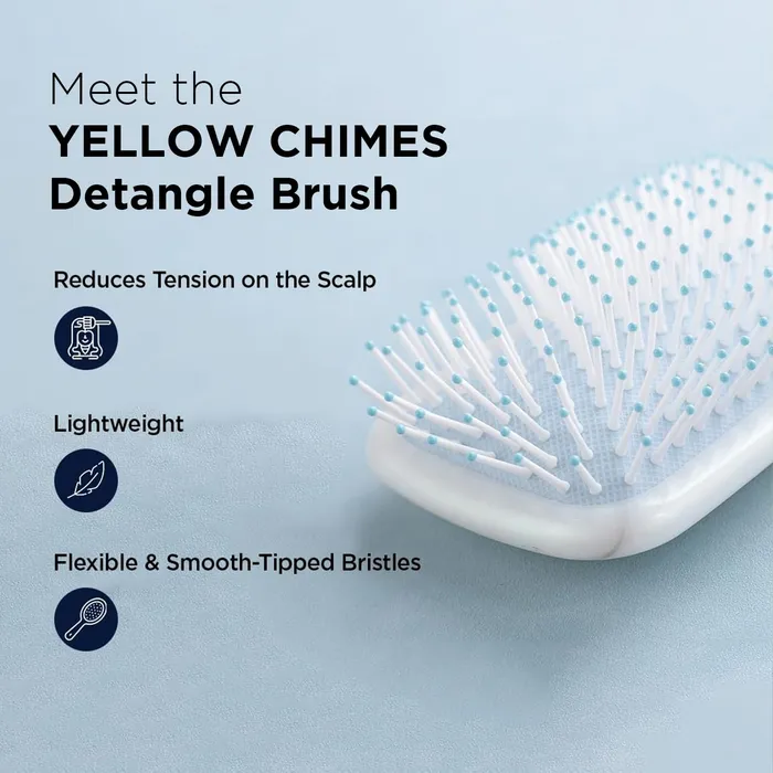 Necklaces Yellow Chimes Yellow Chimes Detangler Hair Brush Flexible Bristles Paddle Brush with Cushioning for Smoothening out Curls Straightening and Styling Hair Wet Dry Hair Pain Free Detangling
