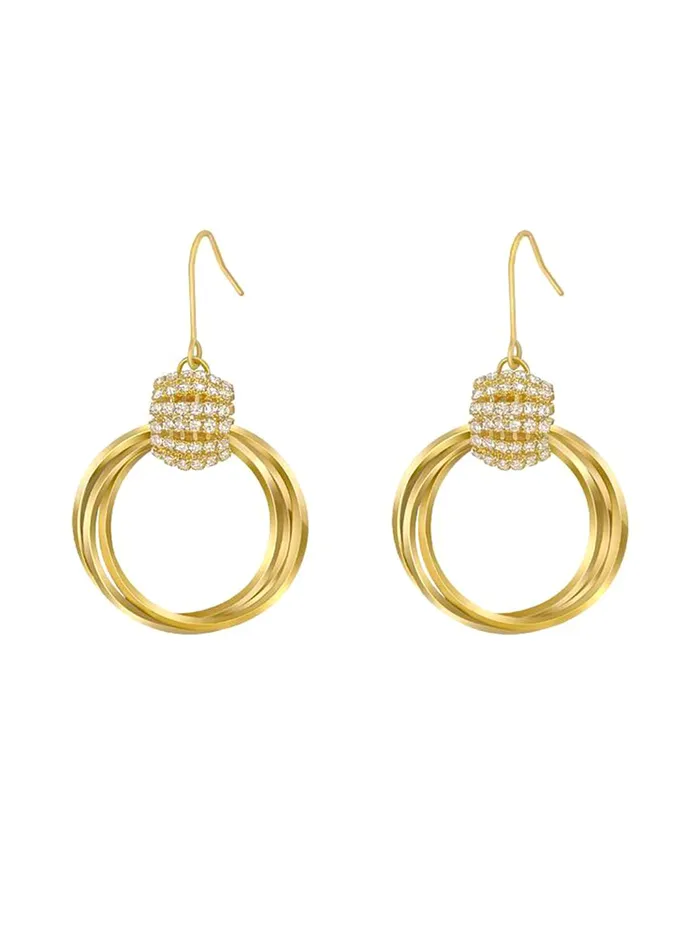 Necklaces Yellow Chimes Yellow Chimes Earrings for Women and Girls Drop Earrings for Girls Gold Plated Circle Drop Earrings Birthday Gift for girls and women Anniversary Gift for Wife