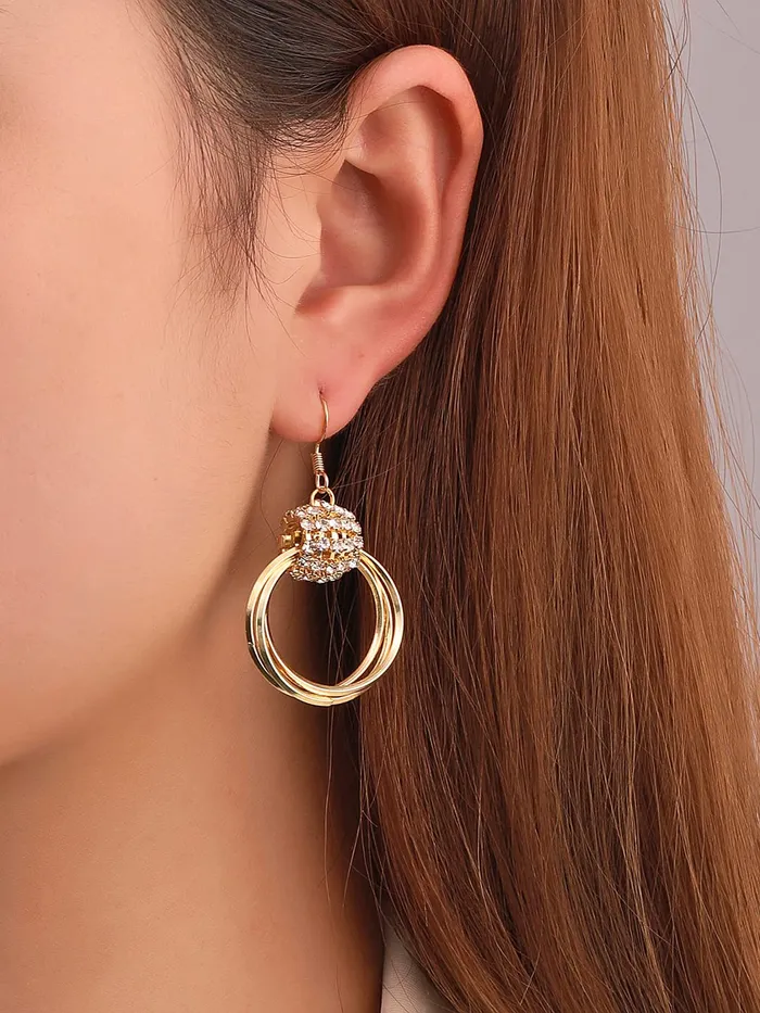 Necklaces Yellow Chimes Yellow Chimes Earrings for Women and Girls Drop Earrings for Girls Gold Plated Circle Drop Earrings Birthday Gift for girls and women Anniversary Gift for Wife
