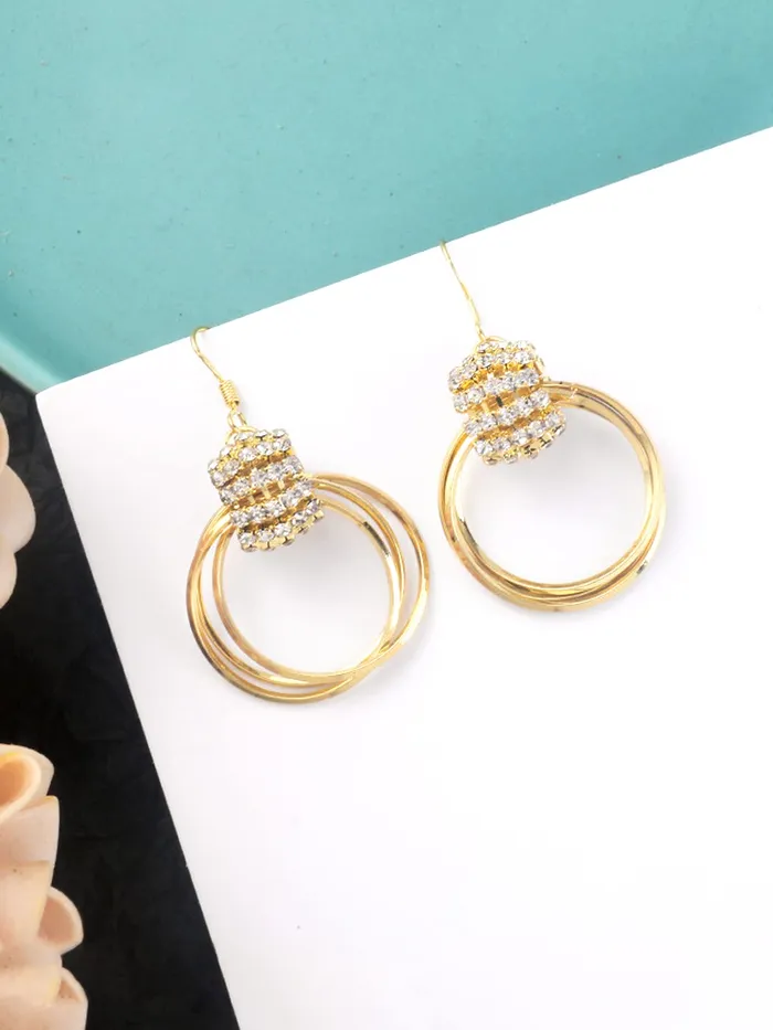 Necklaces Yellow Chimes Yellow Chimes Earrings for Women and Girls Drop Earrings for Girls Gold Plated Circle Drop Earrings Birthday Gift for girls and women Anniversary Gift for Wife